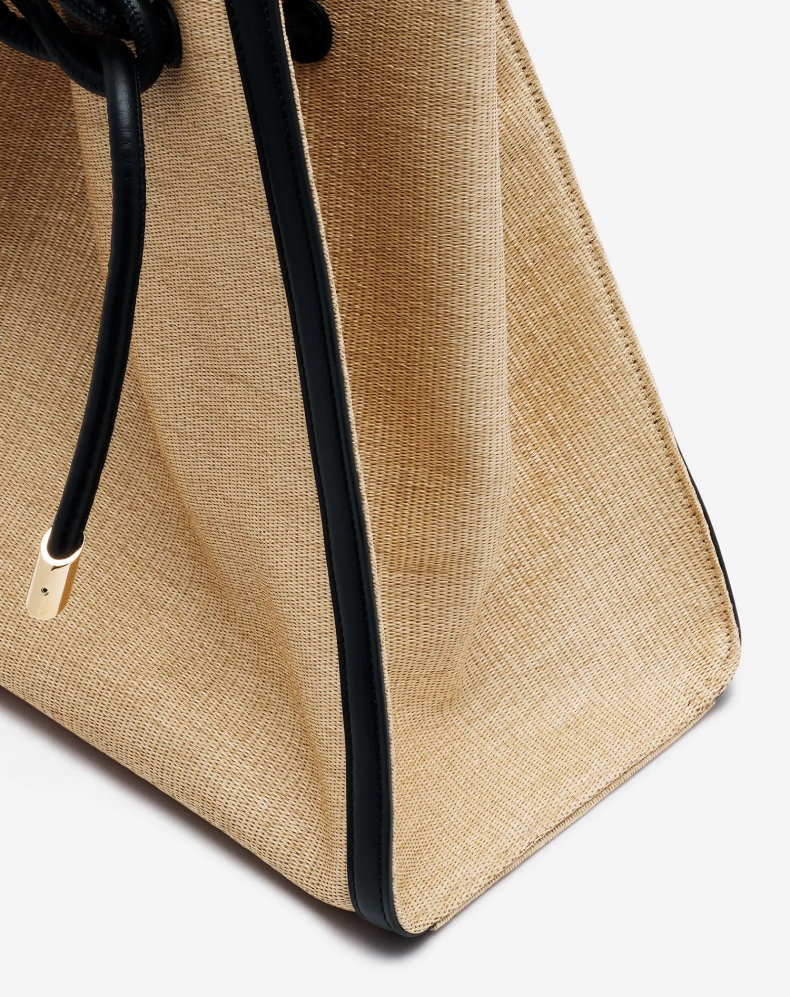 Sequence bag in leather and raffia Women Tote Bags & Top Handle Bags