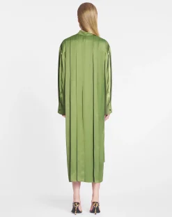 Outlet Shirt dress with pleats Women Dresses