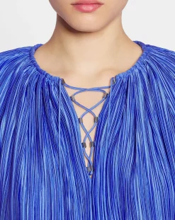 Hot Short-sleeved pleated blouse Women Tops