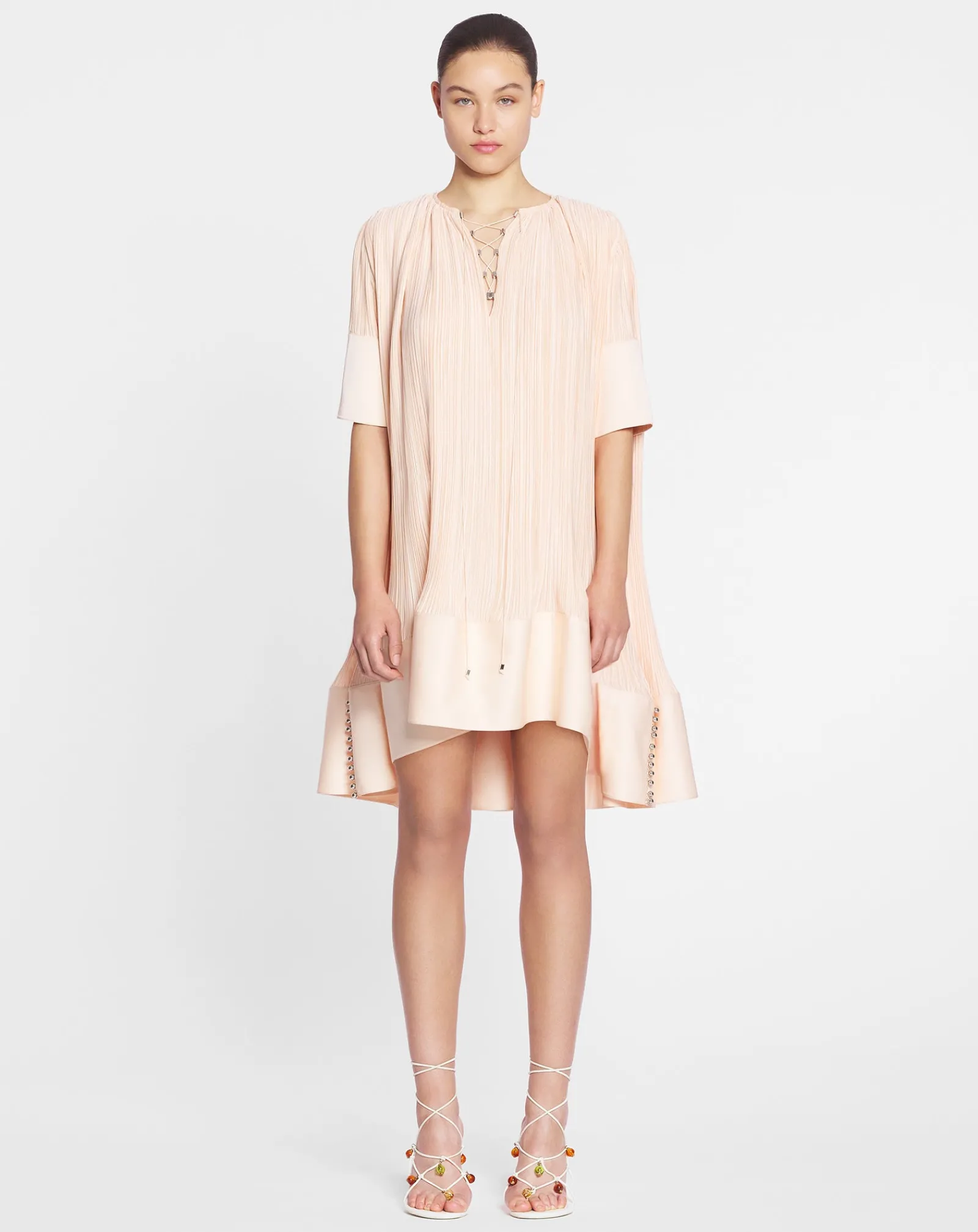 Outlet Short-sleeved pleated dress Women Dresses