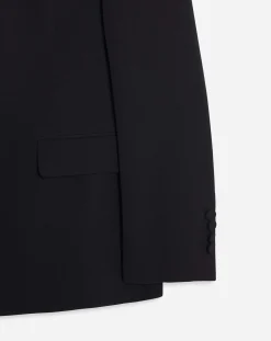 Hot Single-breasted flap pockets jacket with satin lapels Coats & Jackets
