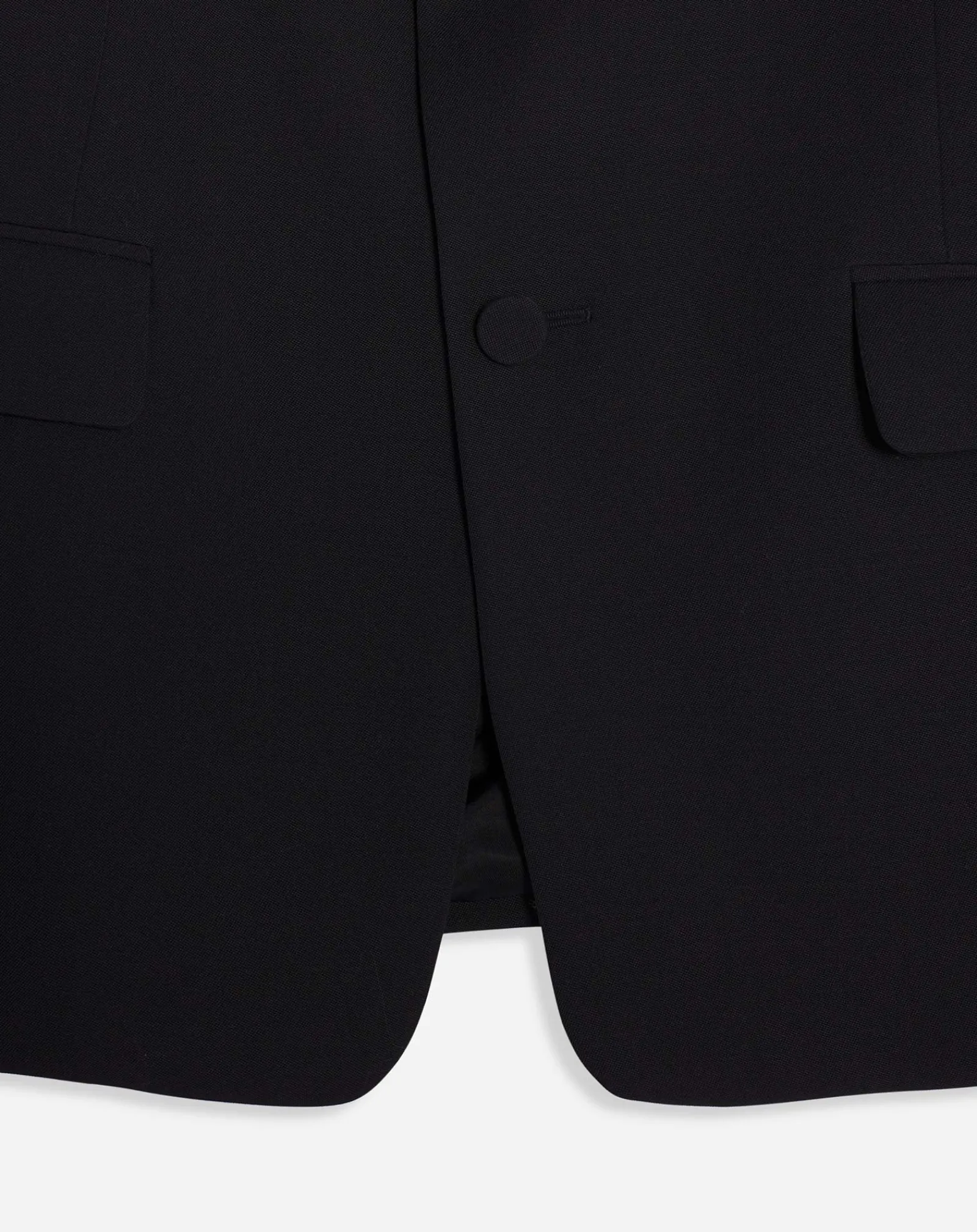 Hot Single-breasted flap pockets jacket with satin lapels Coats & Jackets