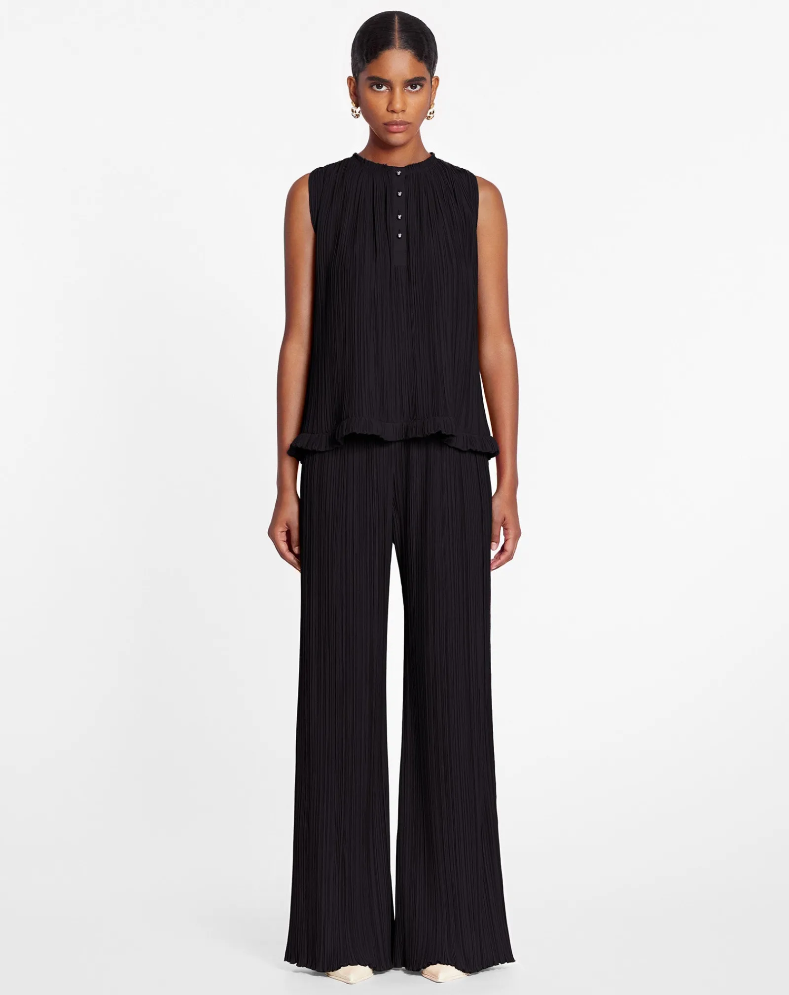 Outlet Sleeveless pleated top Women Tops