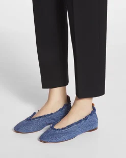 Outlet The ballerina flat in denim Women Ballerinas