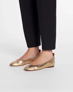 Best The ballerina flat in metallic leather Women Ballerinas