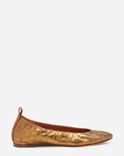 Outlet The ballerina in crocodile-effect leather Women Ballerinas