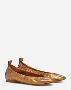 Outlet The ballerina in crocodile-effect leather Women Ballerinas