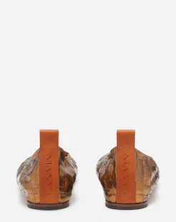 Outlet The ballerina in crocodile-effect leather Women Ballerinas