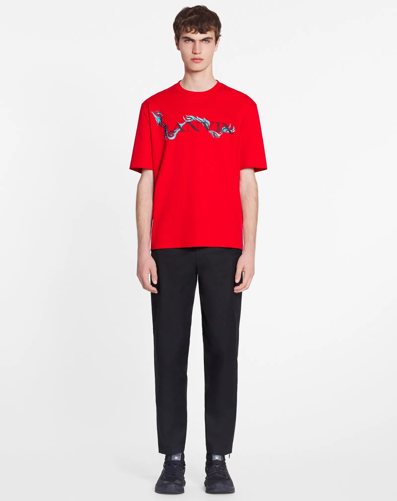 Outlet Unisex dragon print loose-fitting t-shirt Women T-shirts & Sweatshirts