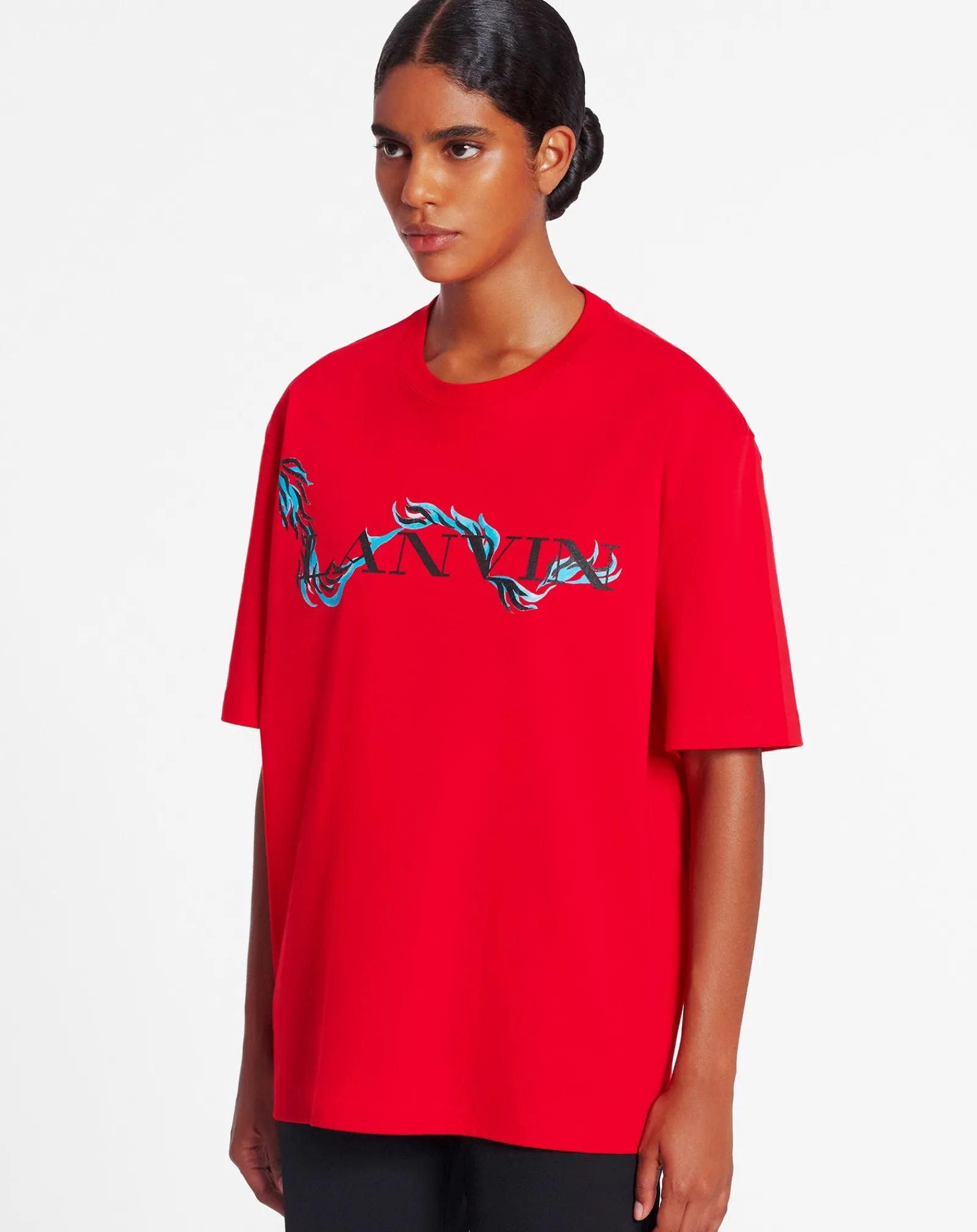Outlet Unisex dragon print loose-fitting t-shirt Women T-shirts & Sweatshirts